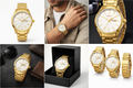Luxury Gold Stainless Steel Men’s Watch with Day & Date Display